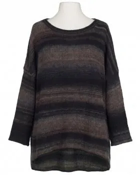 Pullover Streifenmuster in  braun-anthrazit von Made in Italy (Bild 1)
