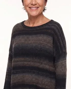 Pullover Streifenmuster in  braun-anthrazit von Made in Italy (Bild 4)