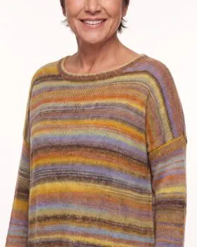 Pullover Streifenmuster in  camel-senf von Made in Italy (Bild 4)