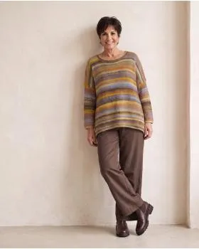 Pullover Streifenmuster in  camel-senf von Made in Italy (Bild 5)