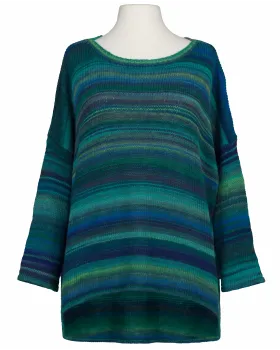 Pullover Streifenmuster in  petrol-blau von Made in Italy (Bild 1)
