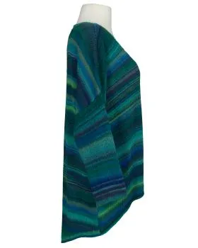Pullover Streifenmuster in  petrol-blau von Made in Italy (Bild 2)