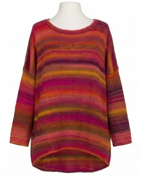 Pullover Streifenmuster in  pink-orange von Made in Italy (Bild 1)