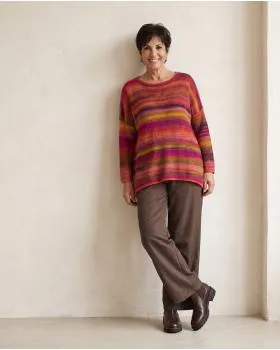 Pullover Streifenmuster in  pink-orange von Made in Italy (Bild 5)
