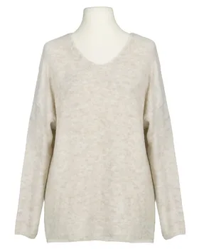 Pullover V-Ausschnitt in  beige von Made in Italy (Bild 1)