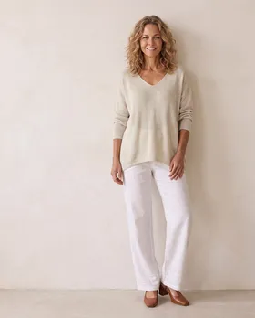 Pullover V-Ausschnitt in  beige von Selected Touch (Bild 5)