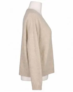 Pullover V-Ausschnitt in  beige von Made in Italy (Bild 2)