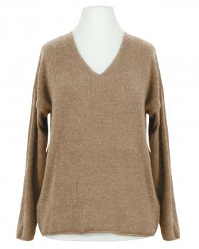 Pullover V-Ausschnitt in  camel von Italia Moda (Bild 1)