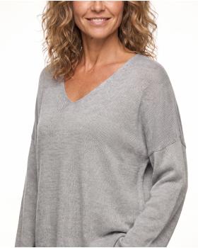 Pullover V-Ausschnitt in  grau von Selected Touch (Bild 4)