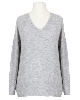 Pullover V-Ausschnitt in  grau von Italia Moda (Bild 1)