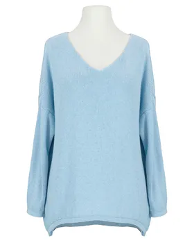 Pullover V-Ausschnitt in  hellblau von Selected Touch (Bild 1)