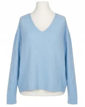 Pullover V-Ausschnitt in  hellblau von Made in Italy (Bild 1)