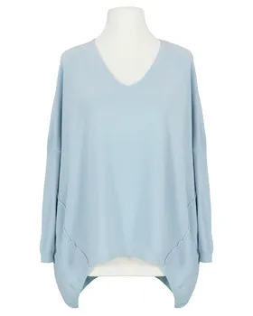 Pullover V-Ausschnitt in  hellblau von Moda Italia (Bild 1)