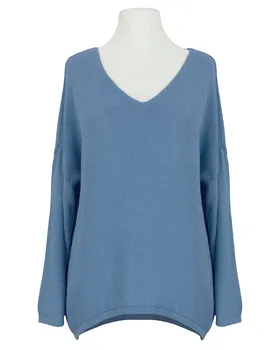 Pullover V-Ausschnitt in  jeansblau von Selected Touch (Bild 1)
