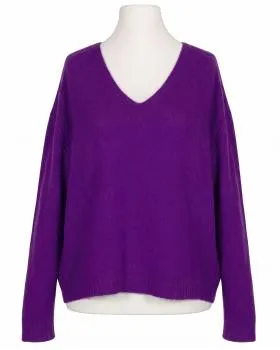 Pullover V-Ausschnitt in  lila von Made in Italy (Bild 1)