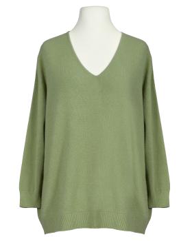 Pullover V-Ausschnitt in  oliv von Made in Italy (Bild 1)