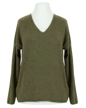 Pullover V-Ausschnitt in  oliv von Italia Moda (Bild 1)