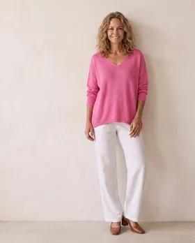 Pullover V-Ausschnitt in  pink von Selected Touch (Bild 5)