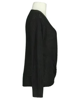 Pullover V-Ausschnitt in  schwarz von Made in Italy (Bild 2)