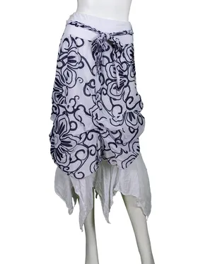 Rock mit Blumen 2-tlg. in  blau von Made in Italy (Bild 2)