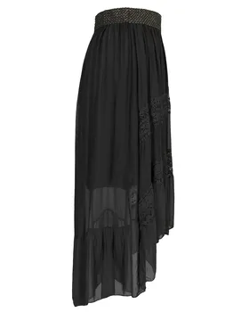 Rock mit Seide und Spitze in  schwarz von Made in Italy (Bild 2)