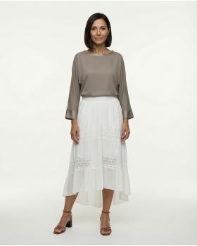 Rock mit Seide und Spitze in  weiss von Made in Italy (Bild 3)