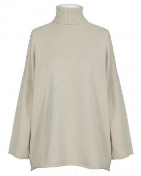Rollkragenpullover Kastenform in  beige von Made in Italy (Bild 1)
