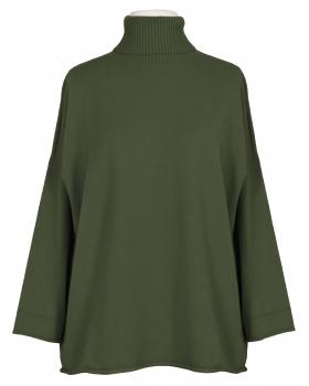 Rollkragenpullover Kastenform in  oliv von Made in Italy (Bild 1)