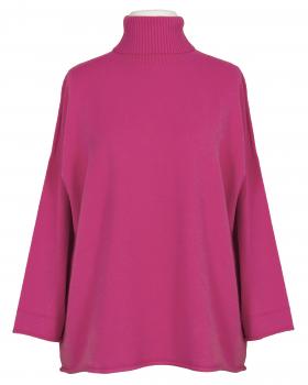 Rollkragenpullover Kastenform in  pink von Made in Italy (Bild 1)