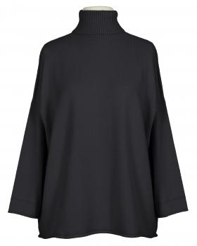 Rollkragenpullover Kastenform in  schwarz von Made in Italy (Bild 1)