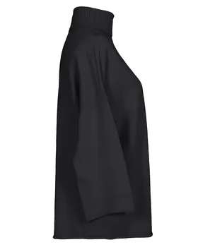 Rollkragenpullover Kastenform in  schwarz von Made in Italy (Bild 2)