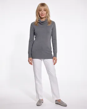 Rollkragenpullover mit Cashmere in  grau von Moda Italia (Bild 3)