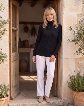 Rollkragenpullover mit Cashmere in  schwarz von Moda Italia (Bild 5)