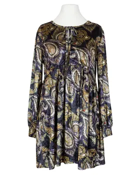 Samttunika mit Print in  schwarz von Blu Royal (Bild 1)
