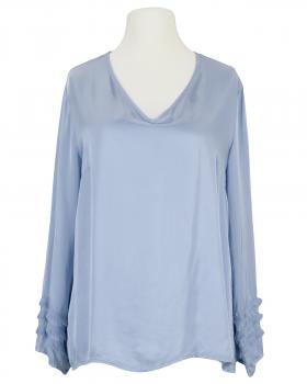 Satin Bluse V-Ausschnitt in  hellblau von Monday Afternoon (Bild 1)