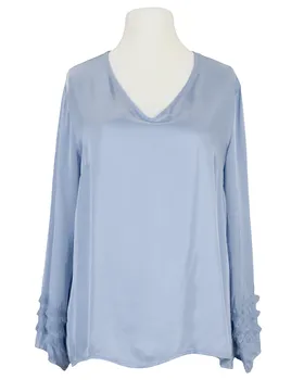 Satin Bluse V-Ausschnitt in  hellblau von Monday Afternoon (Bild 1)
