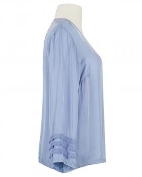 Satin Bluse V-Ausschnitt in  hellblau von Monday Afternoon (Bild 2)