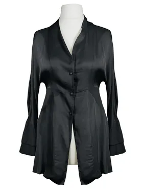 Satinbluse mit Seide in  schwarz von Made in Italy (Bild 1)