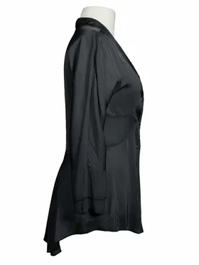 Satinbluse mit Seide in  schwarz von Made in Italy (Bild 2)