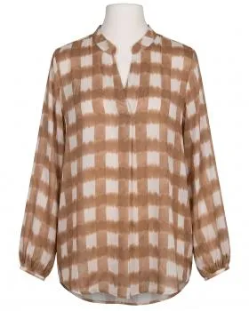 Satinbluse Karomuster in  camel von Sarah (Bild 1)