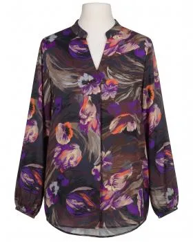 Satinbluse mit Seide Floral in  bunt von Made in Italy (Bild 1)