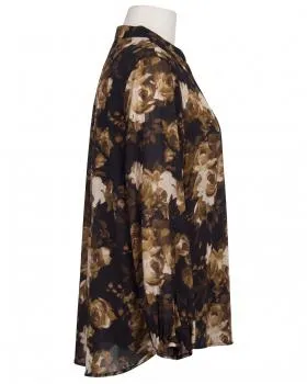 Satinbluse mit Seide Floral in  schwarz von Made in Italy (Bild 2)