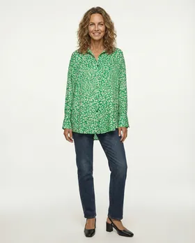 Satinbluse mit Seide Leo Print in  gr�n von Made in Italy (Bild 3)