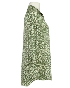 Satinbluse mit Seide Leo Print in  oliv von Made in Italy (Bild 2)
