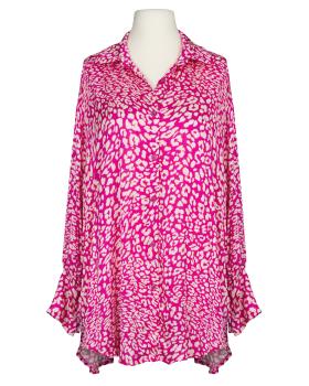 Satinbluse mit Seide Leo Print in  pink von Made in Italy (Bild 1)