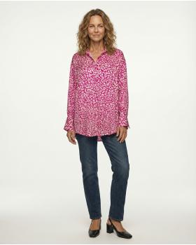 Satinbluse mit Seide Leo Print in  pink von Made in Italy (Bild 3)