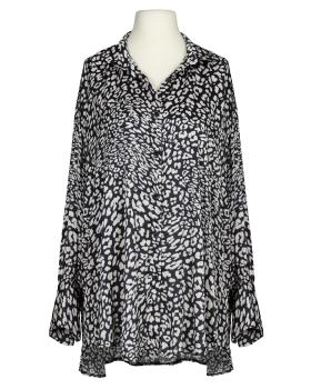 Satinbluse mit Seide Leo Print in  schwarz von Made in Italy (Bild 1)