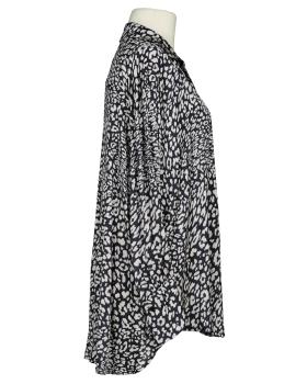 Satinbluse mit Seide Leo Print in  schwarz von Made in Italy (Bild 2)