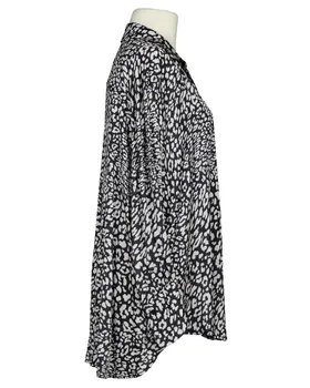 Satinbluse mit Seide Leo Print in  schwarz von Made in Italy (Bild 2)