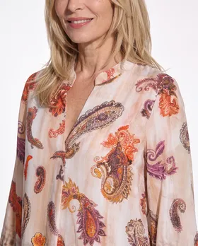 Satinbluse Paisleymuster in  beige von Sarah (Bild 4)